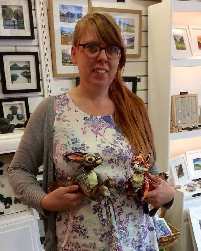The fantastic papier-mâché jumping hare and fantastic mr fox by Amanda Godden Artist are leaping out of Cherrydidi today to Doncaster!