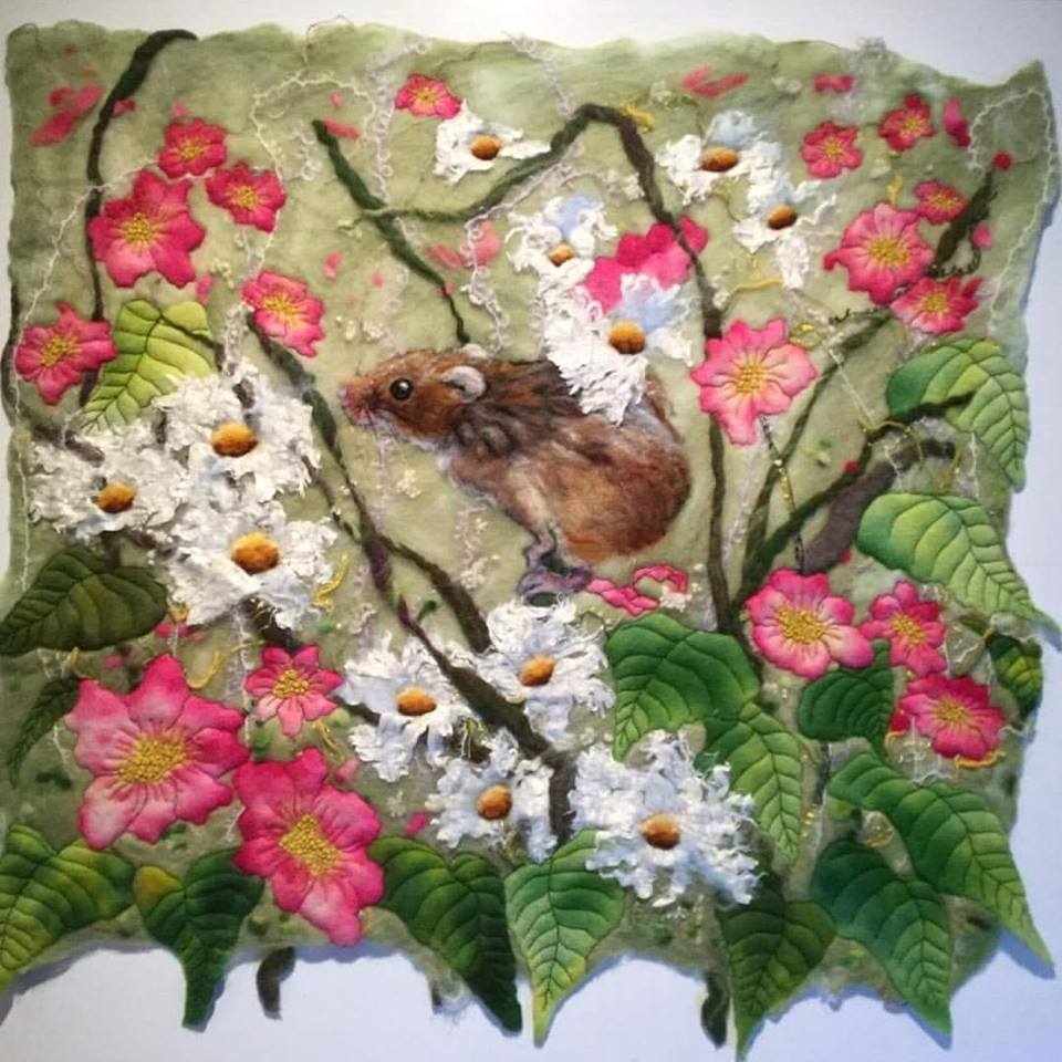 Annet & hubby are over the moon to purchase 'Dog Rose & Daisies' , another stunning felt art piece by the talented Marmalade Rose