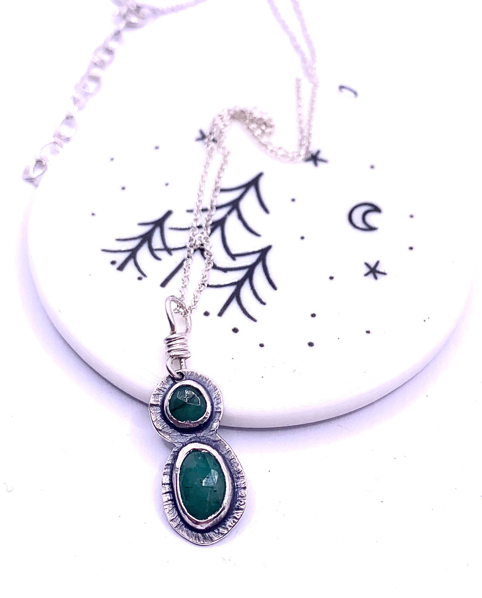 Southern Fells Wainwrights Pendant and Earring Set with Emerald