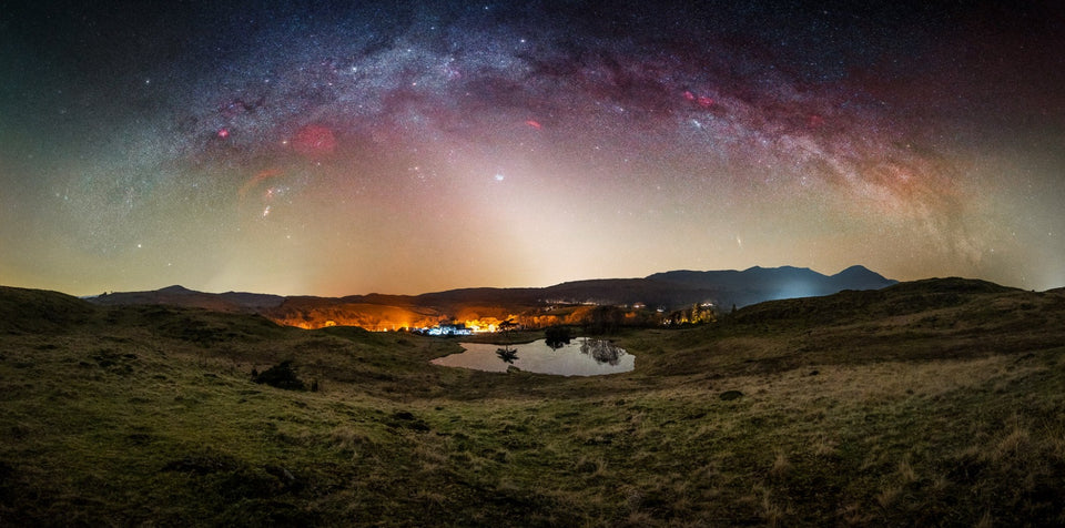 Kelly Hall Tarn Winter Milkyway Arch Poster - Lake District, Cumbria