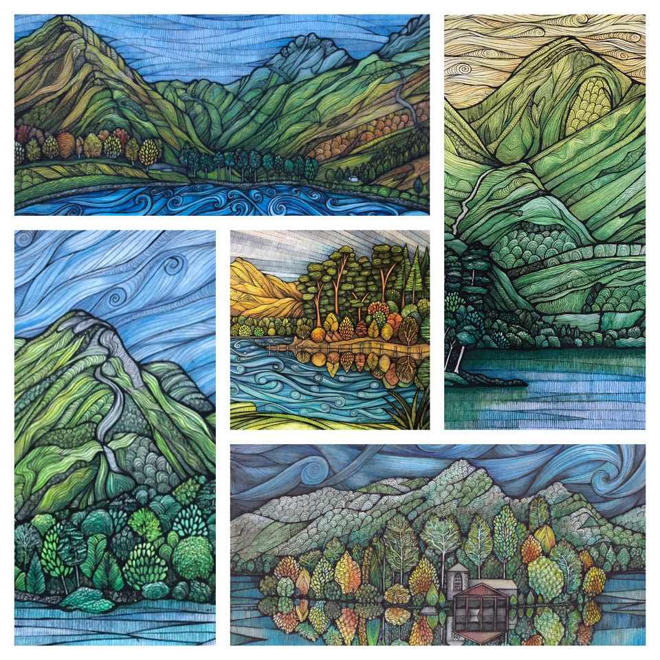 North Lakes Cards Collection  - 5 cards for £13 by Jennifer Guest Art
