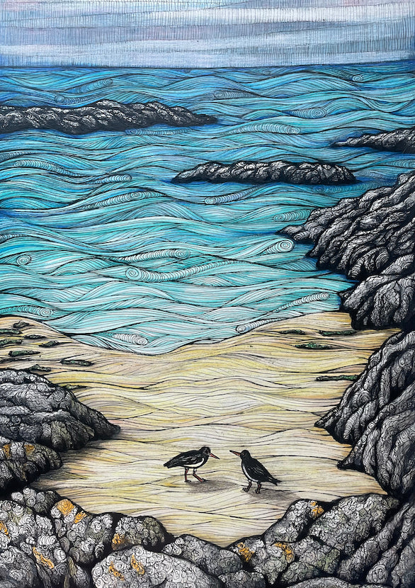 Oystercatcher Cove - Fine Art Print by Jennifer Guest Art