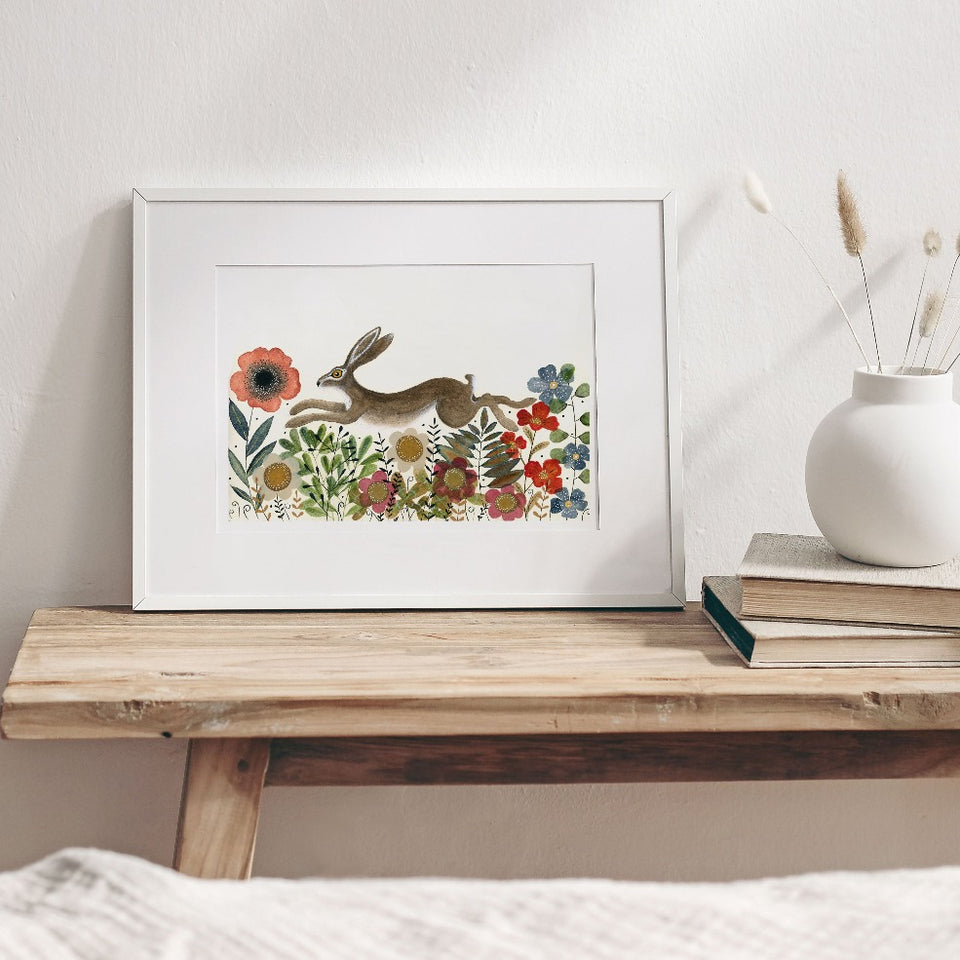 Running Hare - A4 Giclee Paper Print