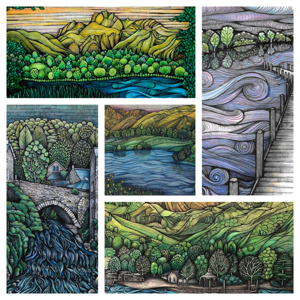 South Lakes Cards Collection - 5 cards for £13 by Jennifer Guest Art