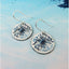Colourful Enamel Drop Dangle Earrings with Allium Design