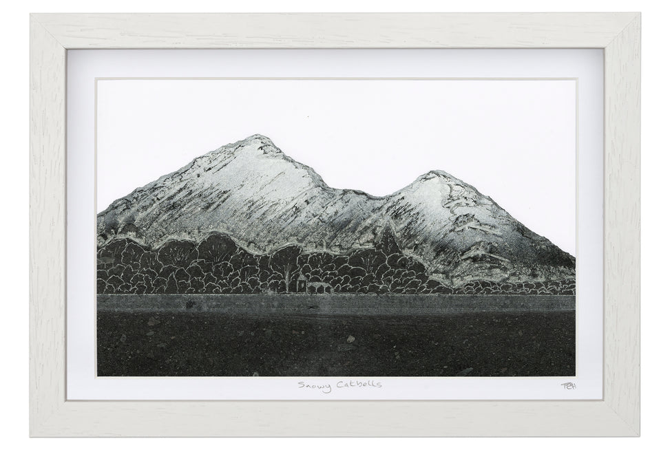 Mountain Landscapes - White Framed Lakeland Slate