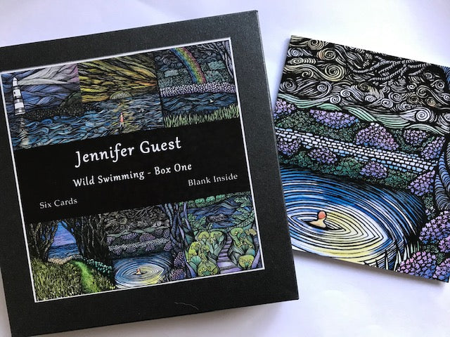 A Box of Cards for Swimmers by Jennifer Guest Art