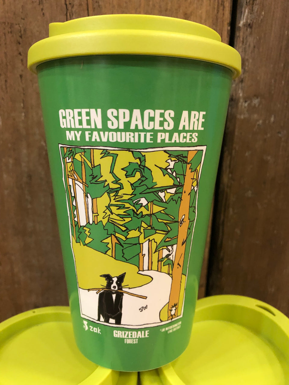'Green' Refillable Mug - ‘Zak the Collie Dog' Collection
