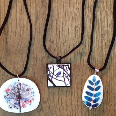 These lovely necklaces are made by the  talented Art You Wear, Justine Nettleton. Our customers have fallen in love with them! Could you resist?
