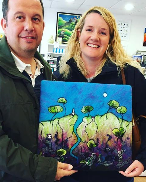 ‪These folk are v. pleased to have found the perfect piece of felt art for their living room, by the talented Lorna Soar Feltmaker & Artist