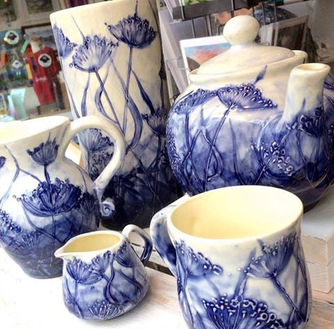 Check out these beautiful pieces from the talented Sarah Stoker Designs new blue fennel collection, we love them!