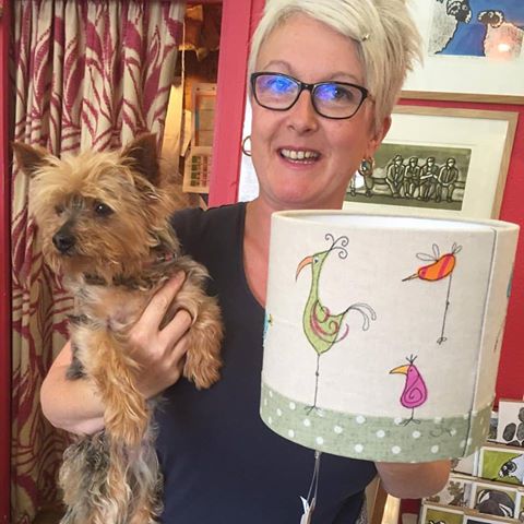 A handmade quirky bird lampshade was loved by Poppy's Mum. Made by the talented Sarah Ames Creative Threads!