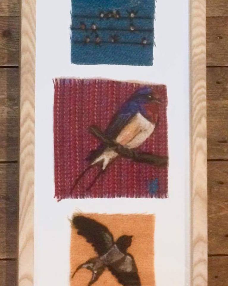 As the nights get longer these little chaps will be headed south, lovely needle felted swallows by the talented Sacred Nature