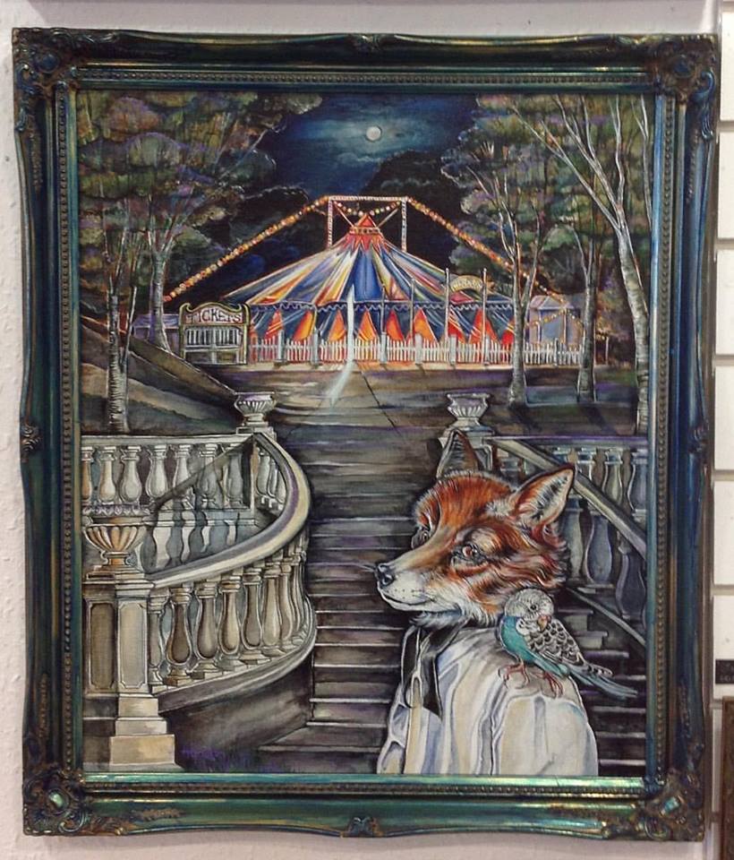 It's showtime folks, well for this Fantastic Fox at least - new painting 'Le Cirque de Luna' by talented artist Amanda Godden arrived today!
