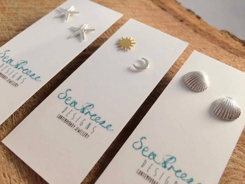 Beautiful silver and gold studs just in by the talented SeaBreeze Designs we love them!