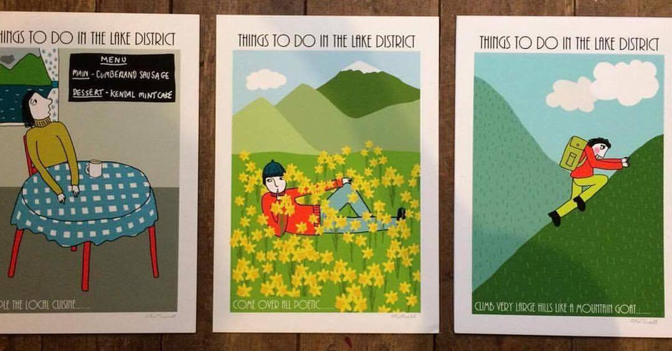 Ever stuck for inspiration for what to do in this sunny Lake District weather? These quirky prints by Corrina Rothwell Art & Illustration have you covered!
