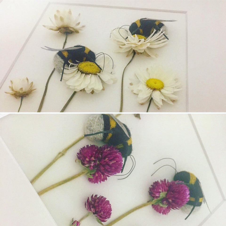 Needle felted bees!