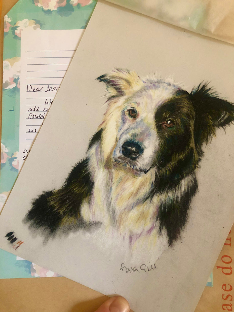 An act of Kindness - thank you Fiona. Kindness, pastels, Zak the Collie Dog and promoting art and ethical gifts.