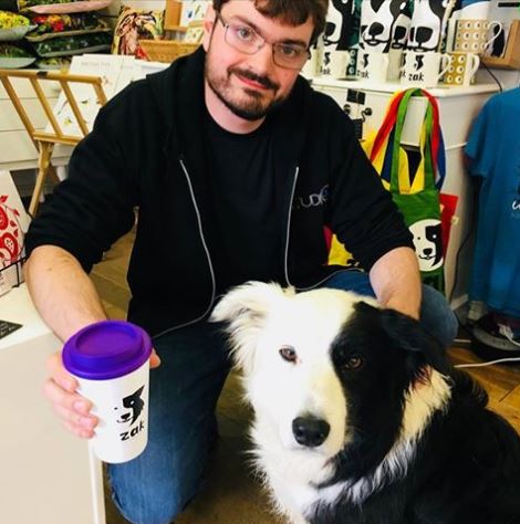 Zak the collie dog refillable coffee cups are looking great.