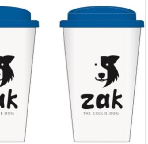 We’ve committed to help the environment with my #zakthecolliedog reusable travel mugs.