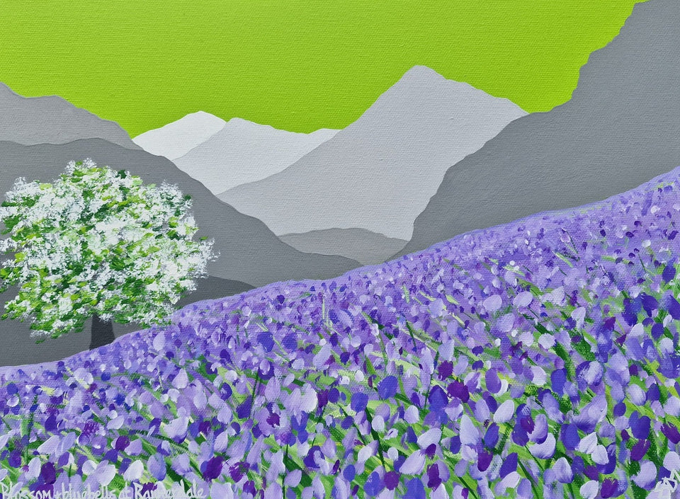 Original - Blossom & Bluebells at Rannerdale - 16x12" Boxed Canvas