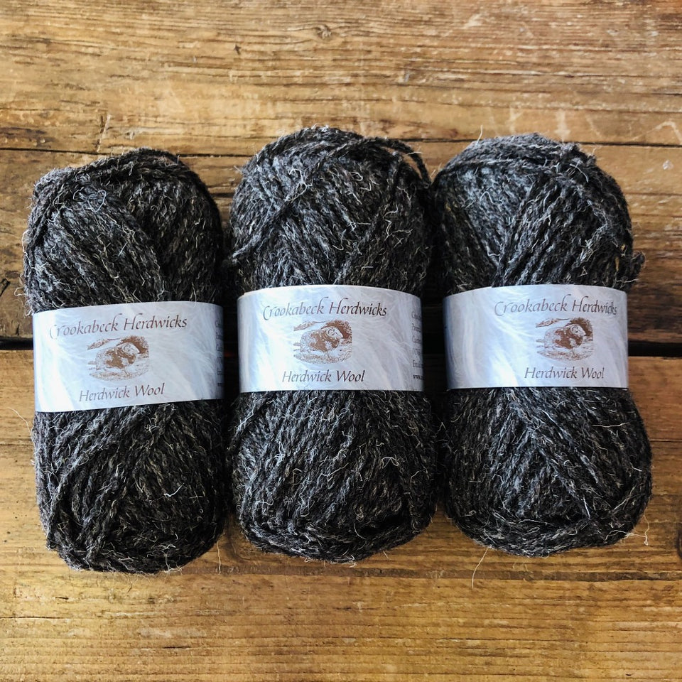 Dark Herdwick Knitting Wool by Cumbrian Crookabeck Herdwicks