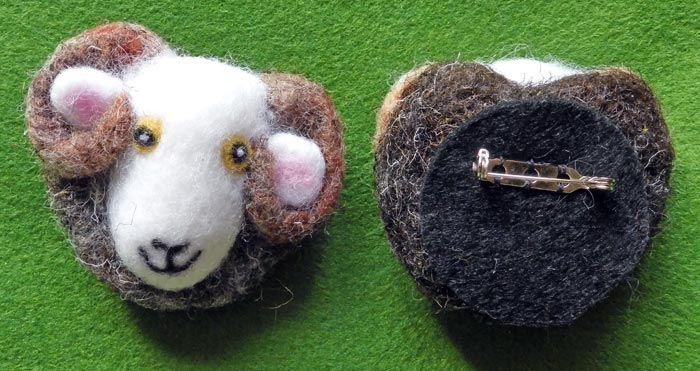 Herdwick Tup Brooches, Key Charms and Magnets - Needle-felted