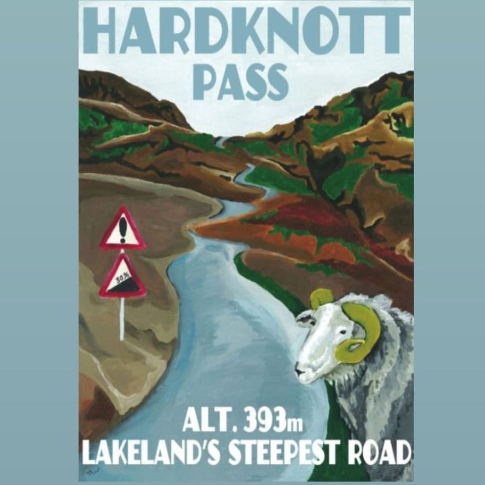 Hardknott Pass - Poster by Jo Witherington