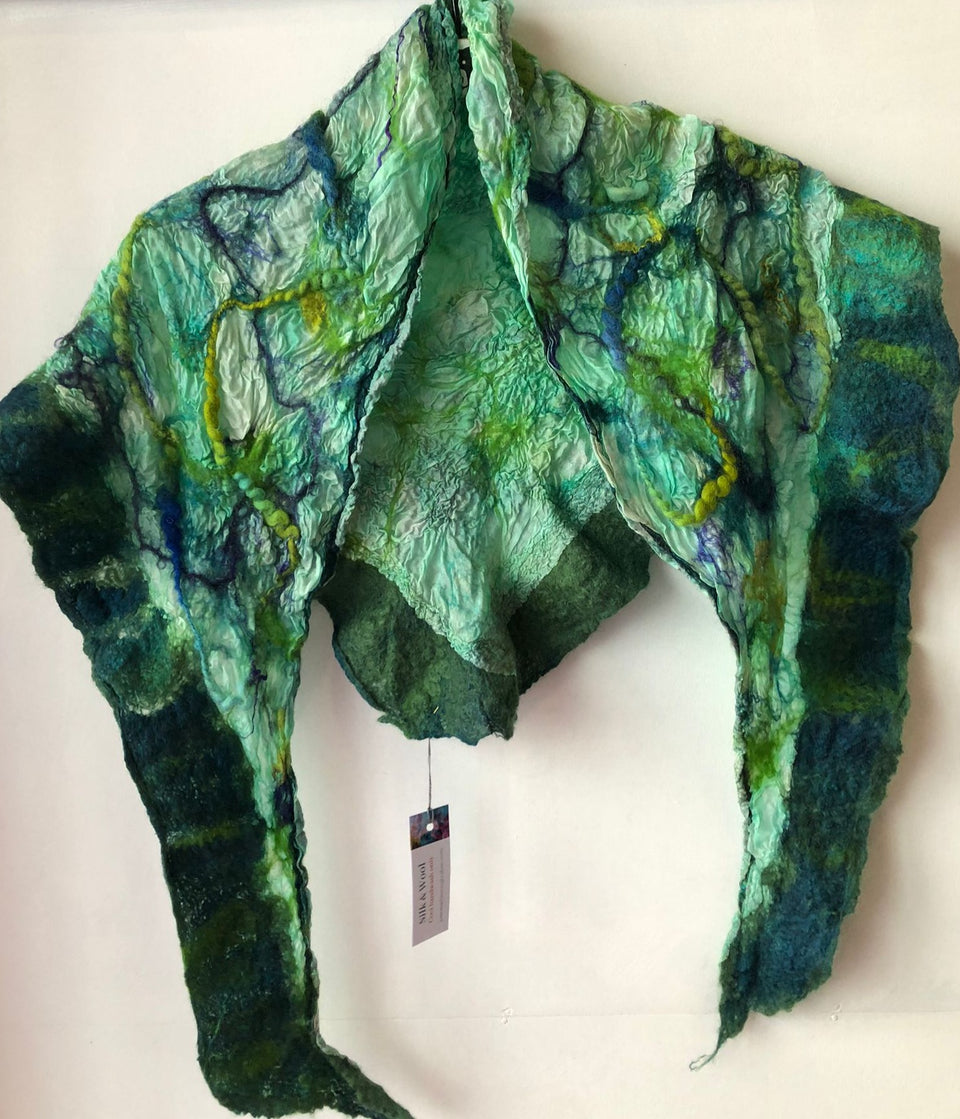 Silk & Wool Scarves - Greens
