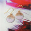 Enamel and Textured Copper Dangle Earrings with Pink Enamel