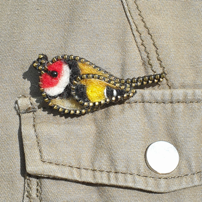 Mini Goldfinch Pin Brooch
