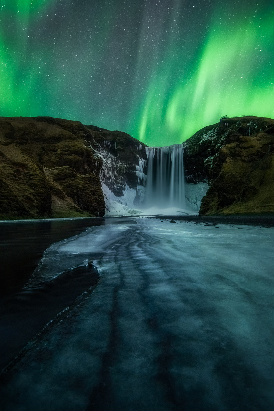 Skogafoss Northern Lights - Iceland