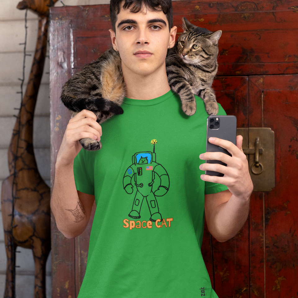 Space Cat - Unisex Organic Cotton T-shirt
