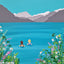 Original - Summer dip in Ullswater - 10x8" Boxed Canvas