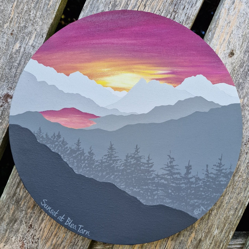 Original - Sunset at Blea Tarn - 12x12" Boxed Canvas