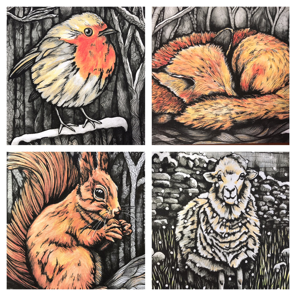 Winter Wildlife Collection - 8 cards for £18