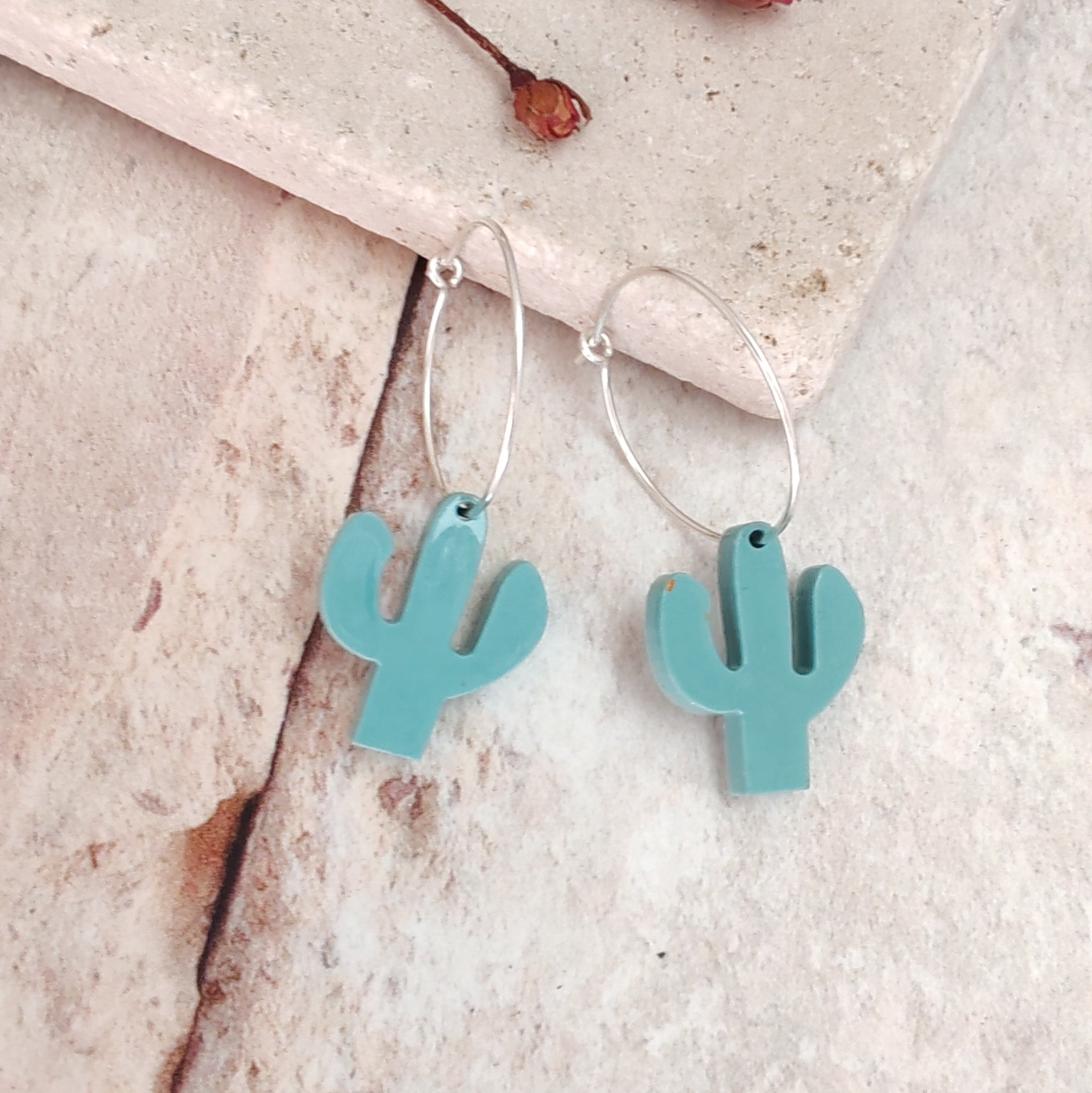 Turquoise on sale cactus earrings