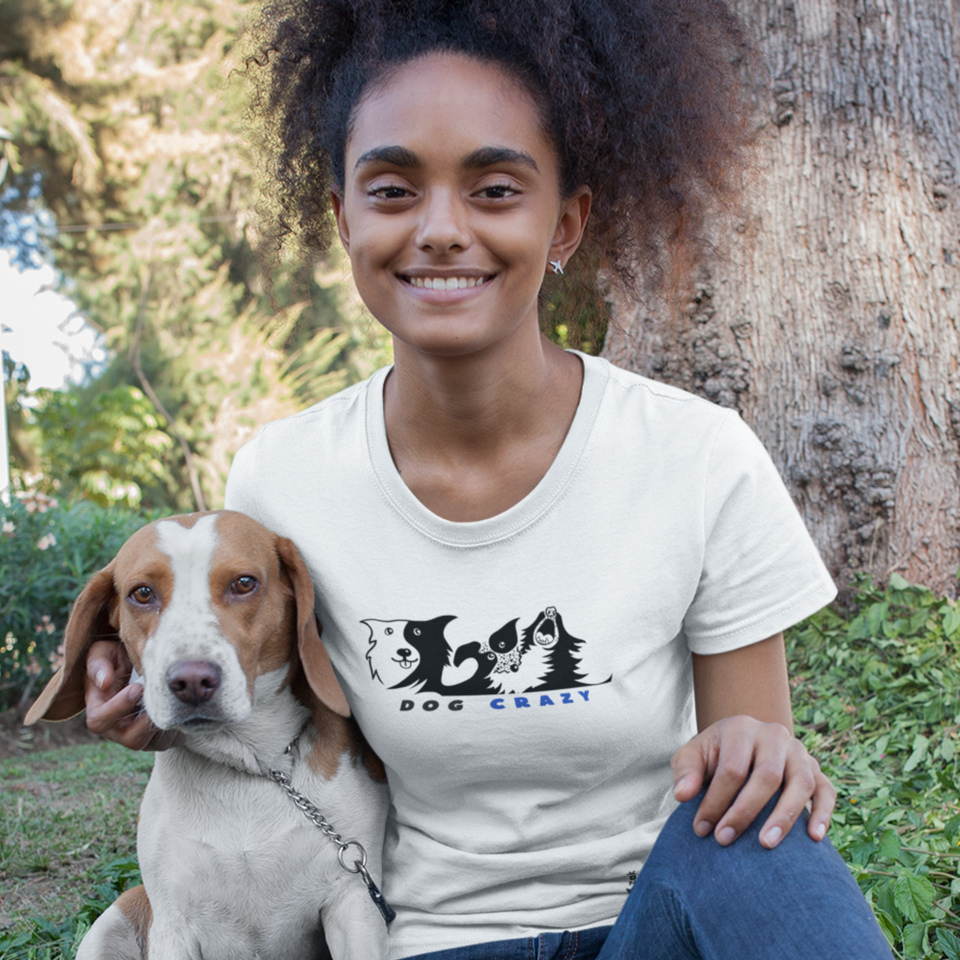 Dog Crazy (blue) - Women's Organic Cotton T-shirt