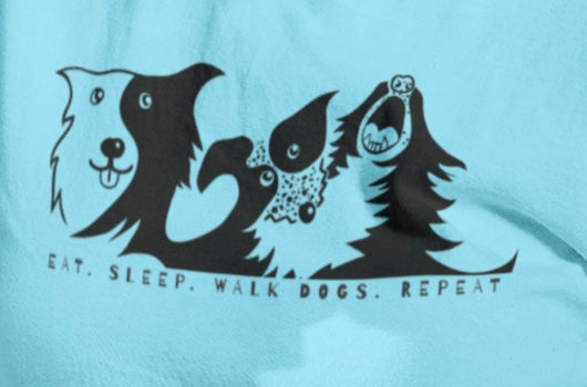 Eat, sleep, walk dogs, repeat - Zak and Co Tee - Unisex Organic Cotton T-shirt