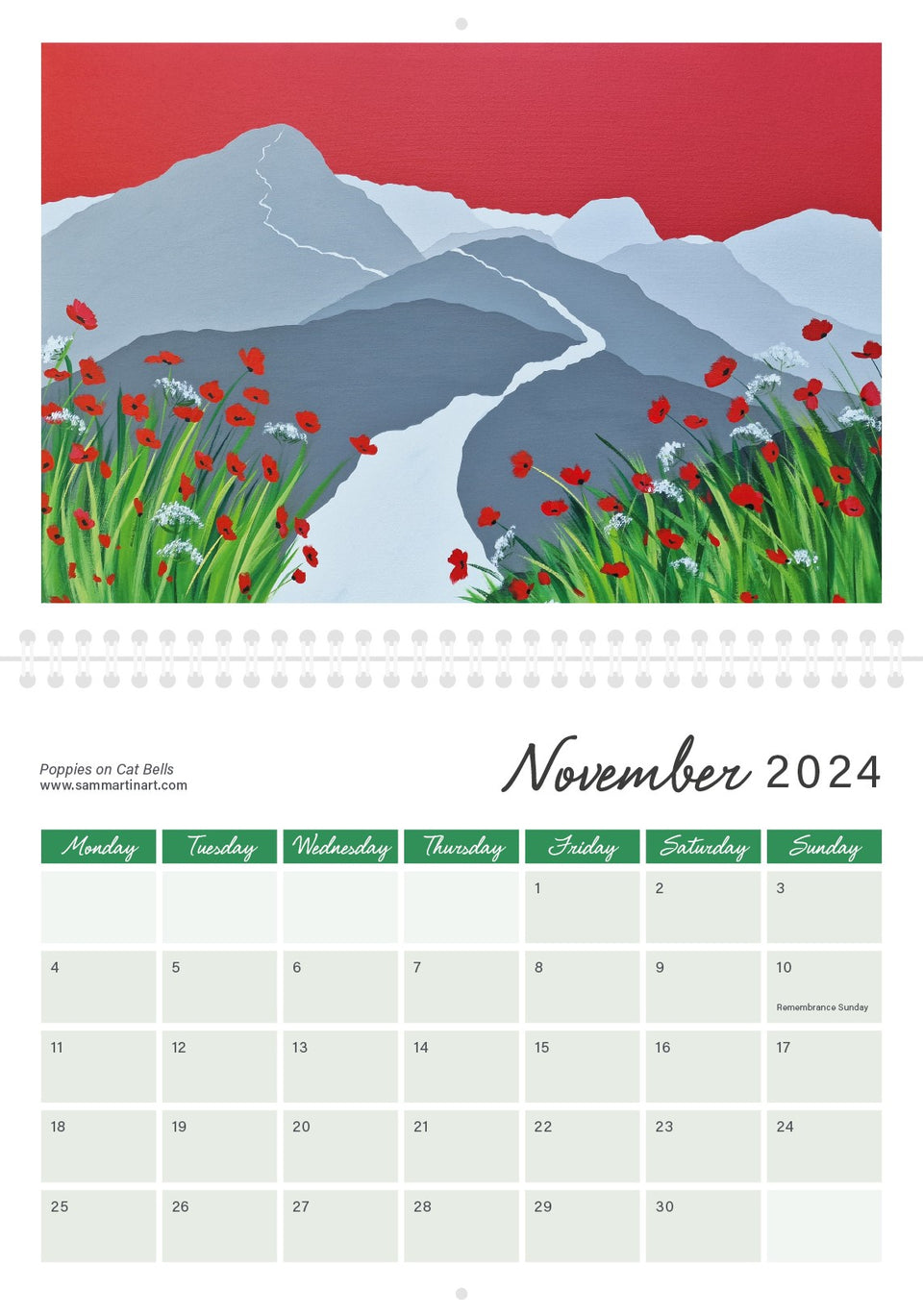 2024 Calendar - Lake District landscapes by Sam Martin Art