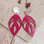 Silver & Resin - Stud & Dangle Earrings - Leaf Shapes