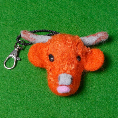 Highland Cow Brooches, Key Charms and Magnets - Needle-felted