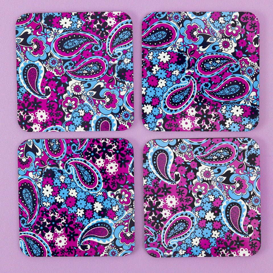 Floral Paisley Coasters by The Neighbourhood Threat