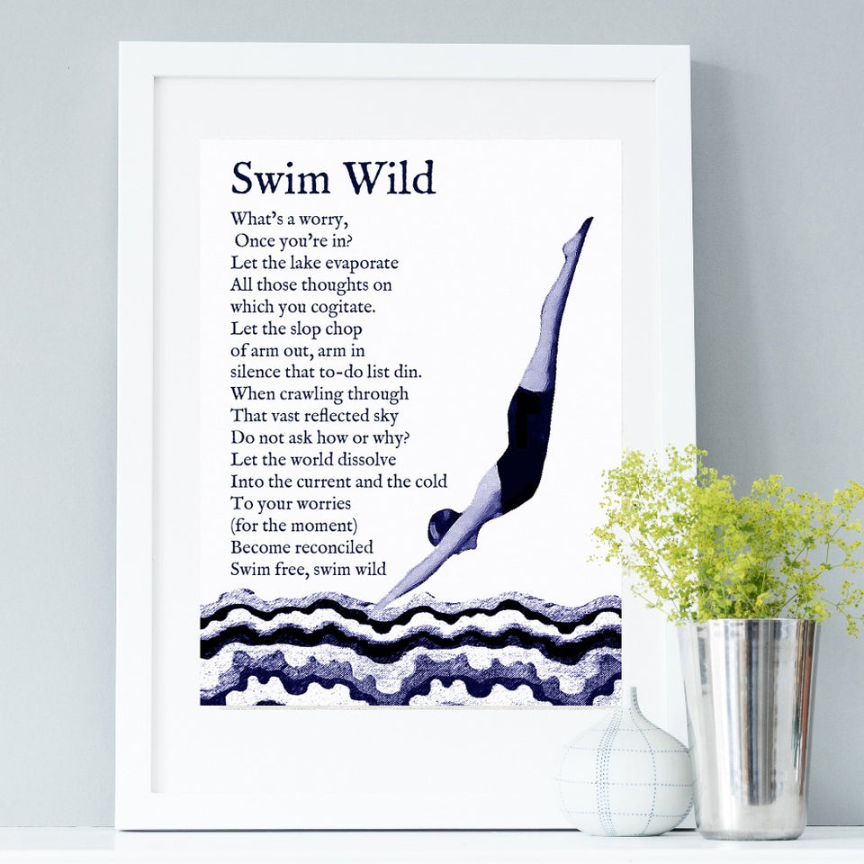 Swim Wild Poem - Fine Art Print