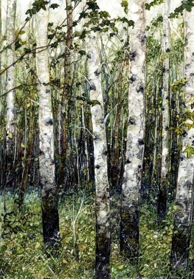 Veridian Birch - Print of alcohol inks by Sarah Stoker