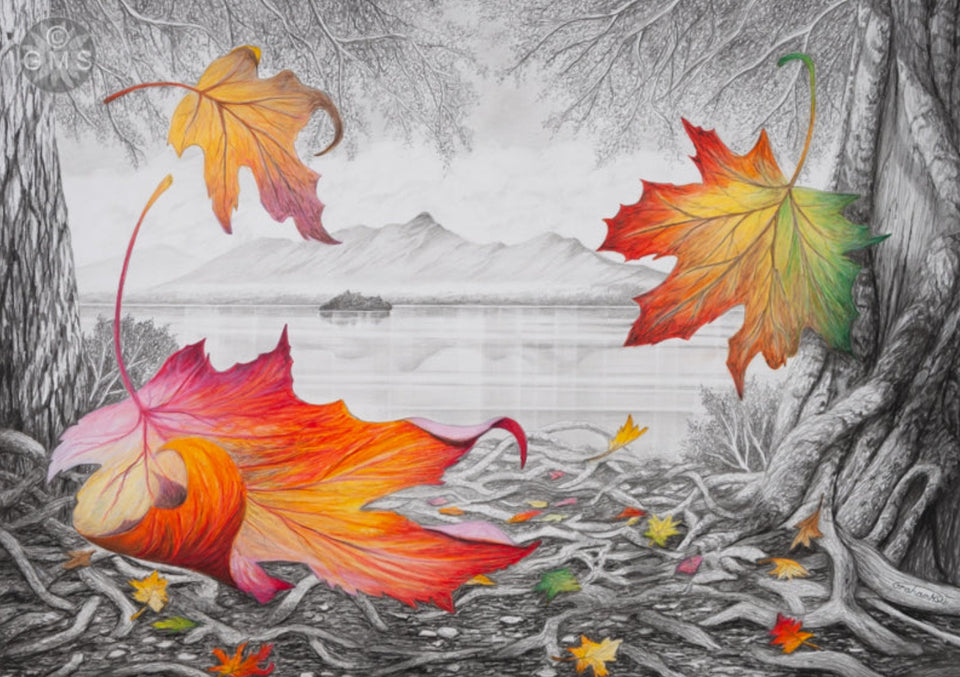 'Catbells in Fall' - Framed Original Artwork