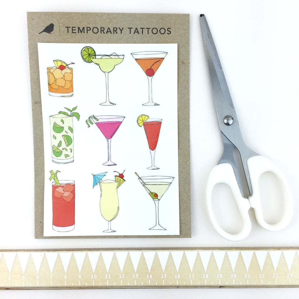 Cocktails Temporary Tattoos