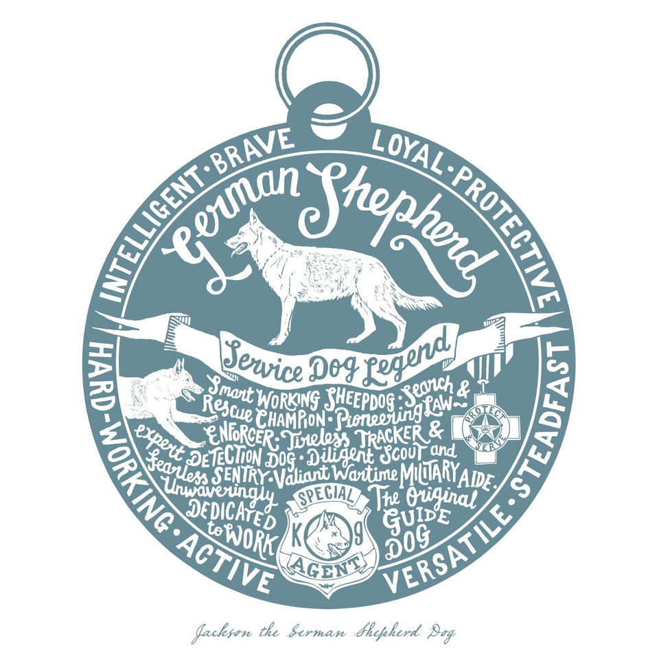 Dog Tag prints - 12 Colours, 27 Breeds Available