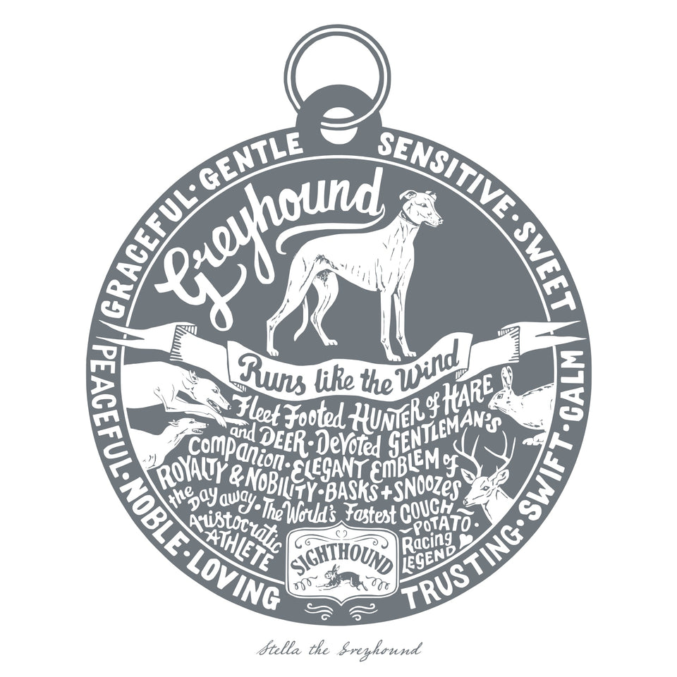 Dog Tag prints - 12 Colours, 27 Breeds Available