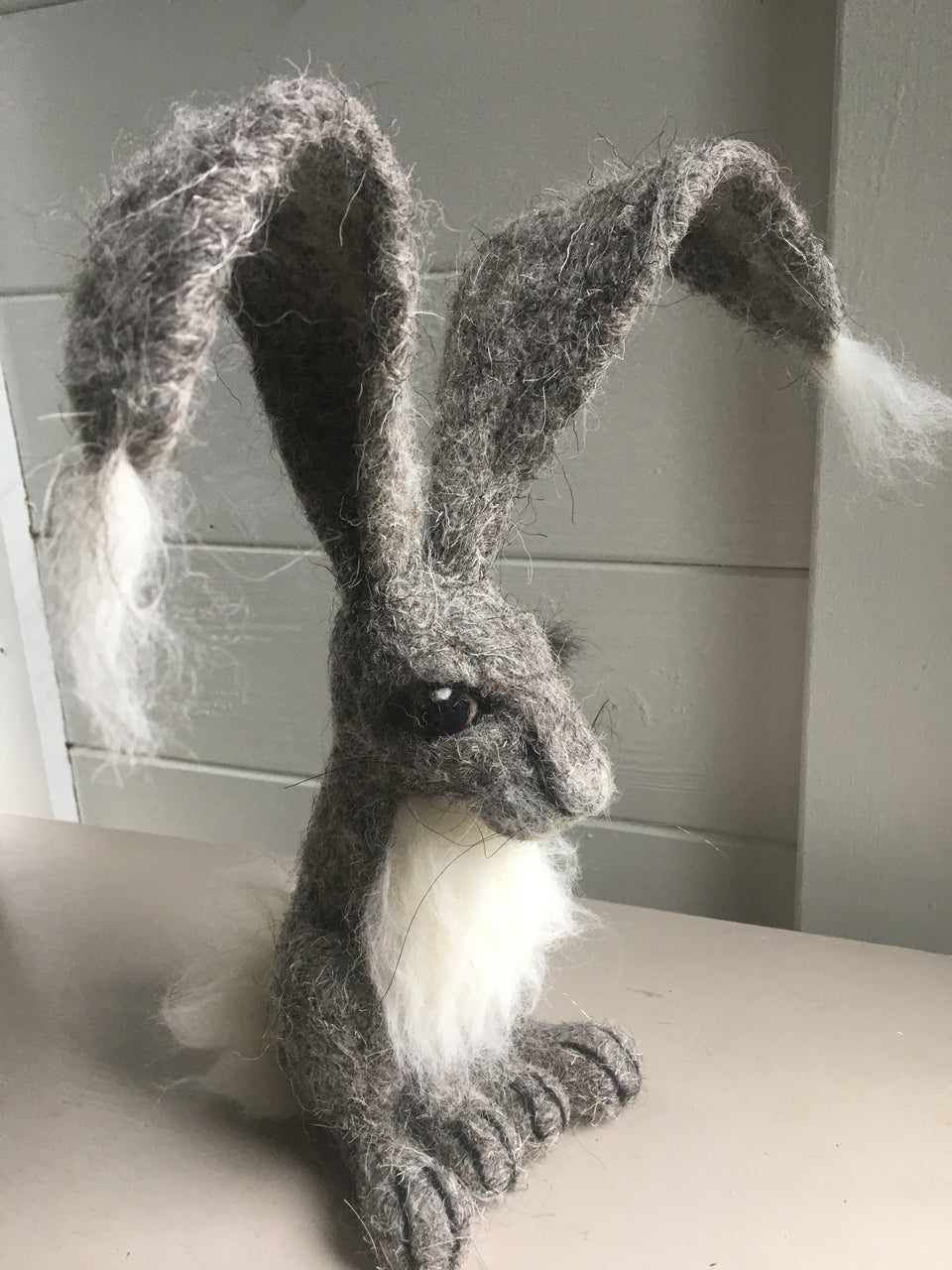 Needle Felted Hare - Herdwick Wool